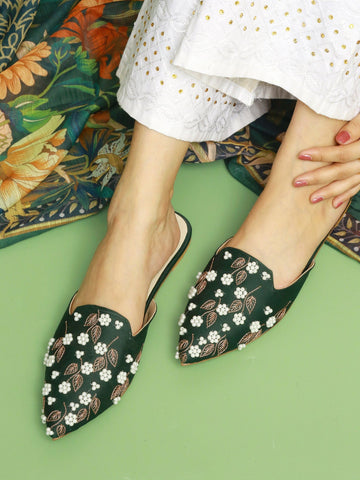 Elegant Embroidered Mules – Art in Every Step For Women